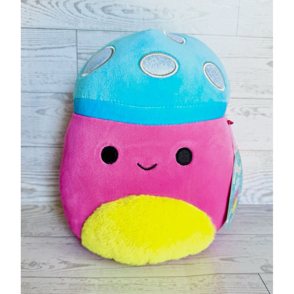 Squishmallows 8” Randall Blacklight Series Neon Pink Mushroom Plush KellyToy NWT